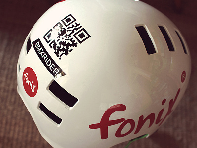 Fonix Helmet 2d blastman fonix logo mark new qrcode vinil zoominstudio