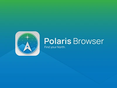 Polaris Browser: Icon app blue branding browser design graphic design green logo polar typography