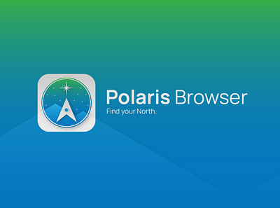 Polaris Browser: Icon app blue branding browser design graphic design green logo polar typography