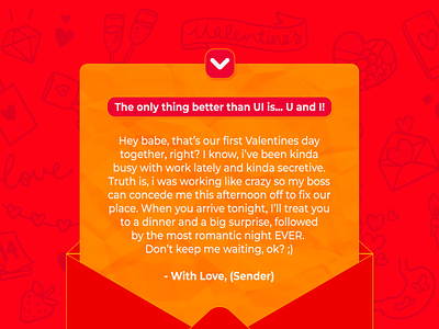 Email invite for an Special Valentine's Evening css design email graphic design html red ui valentines