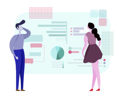 Analyse analyse analyser basic character chart confused design flat illustration illustrator lets go man office random woman