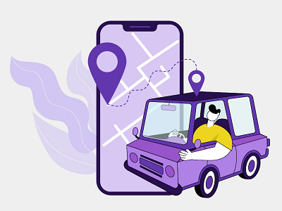 Just send your location application design cardesign character characterdesign characters designer driver illustraion illustrator iran location app man
