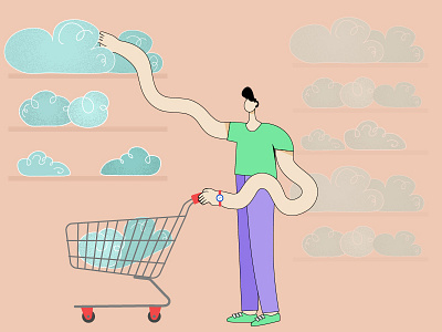 Buy more icloud character cloud design flat icloud illustrator iran shopping shopping basket vector