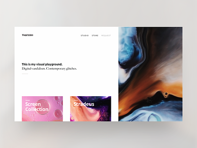 wızmo — first web explorations abstract art clean exploration interface minimal typo ui ux website