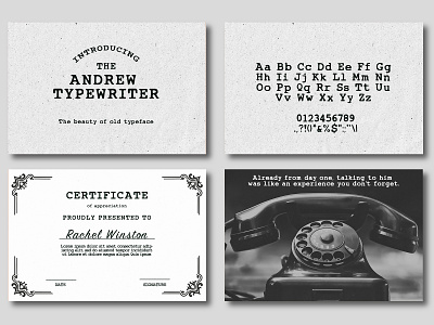 Andrew Typewriter | Typewriter font branding design font fonts handmade logo typeface typewriter ui