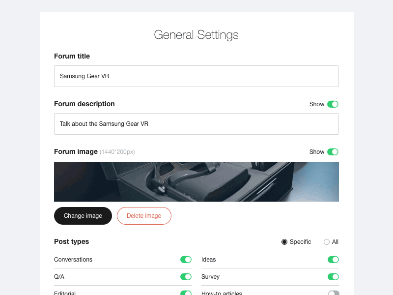 Forum settings