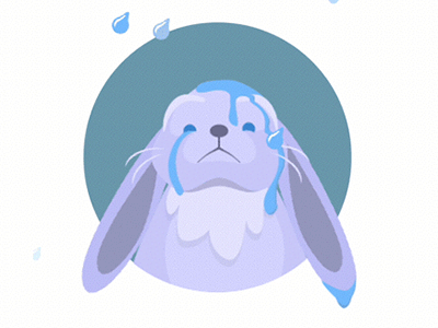 Wet Rabbit animation cartoon flat illustration principle rabbit rain sketch