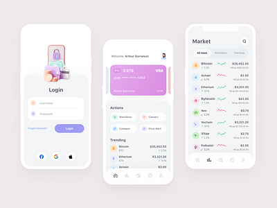 Cryptocurrency Trading And Wallet App crypto crypto app cryptocurrency figma trading ui ui design ux ux design wallet