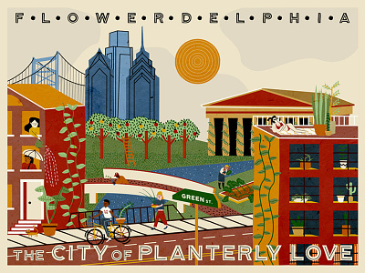 Flowerdelphia: The City of Planterly Love city garden illustraion philadelphia plants