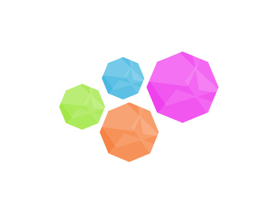 Polygons blue green icons orange polygon purple