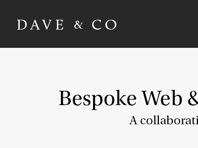 Dave & Co branding calluna type typography utopia web