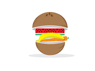 Burger 2.0 art design fruit green illustration