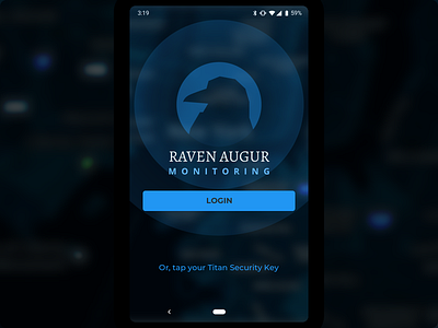 Daily 001 - Login Screen - Mobile Security App android app daily dailyui dailyui 001 debut ios mobile monitoring raven security surveillance