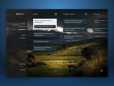 task.PRO (Take 2) android app dark dashboard desktop gtd ios list reminder simple styleguide tablet task todo web