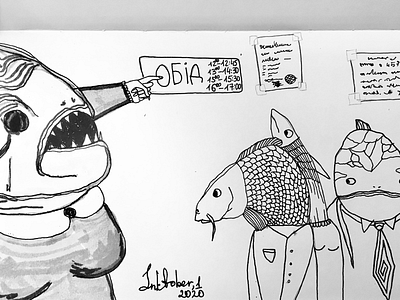 Inktober,1 fish illustration ink inktober