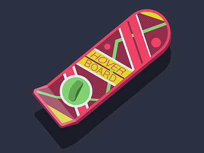 Hover Board back to the future bttf illustration minimalism vector