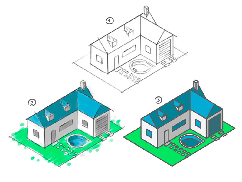 House Concept art digital paint explain videos illustration painting photoshop vector vector art vetorial