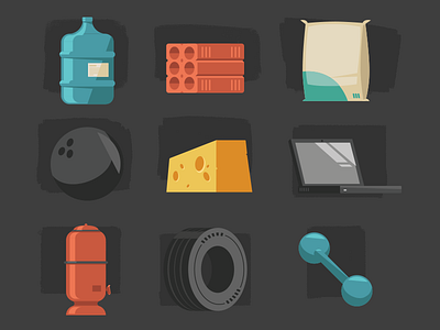 Common items art illustration minimalism vector vetorial