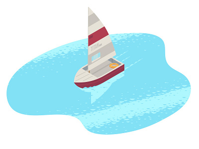 Little Boat angle art boat city illustration illustrator isometria isometric vector vetorial water