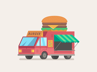 2D City Assets 2d burguer car city flat design food foodtruck illustration tacos truck