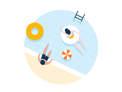 August august illustration pool product illustration summer vector