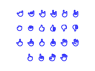 24px Hand Line Icons gesture gestures hand hands icon icon set icons illustrator interface sketch user interface