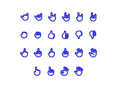 24px Hand Line Icons