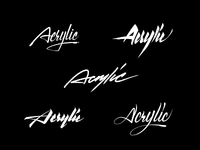 Unused "Acrylic" Script Studies brand branding brush calligraphy illustrator logo marker script type typography vector