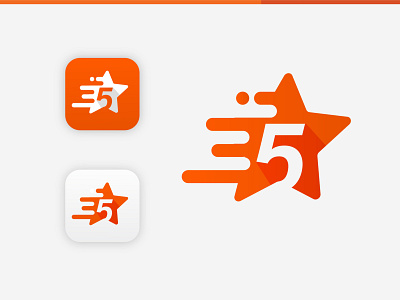 5 star LetterMark 5star delivery lettering lettermark lettermark logo logodesign orange orange logo star staricon