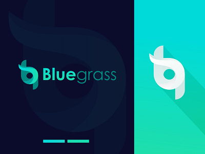 Blue Grass Logo Design dribbblelogo famouslogo greenbluelogo itlogo logodesign logofont logoicon logomonshta monshta monshtalgoo