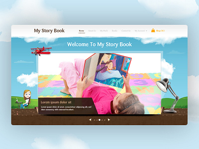 My storybook web design colorful funky kids ui website design