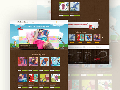 Mystorybook Website Design colorful funky kids ui website design