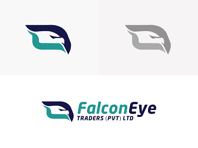Falcon Eye animal cartoon character illustration logo design typography