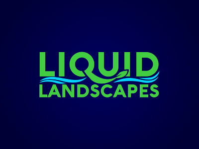 Liquid Landscapes funky green leaf liquid logo design nature typography
