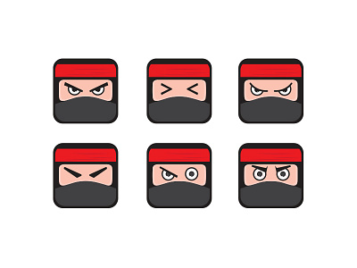 Ninja cartoon character design logo ninja ui ux