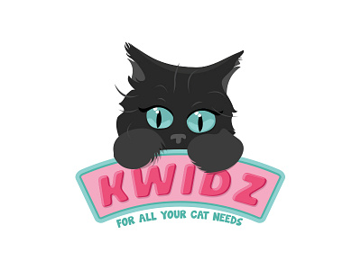 Kwidz animal cartoon character illustration logo design typography