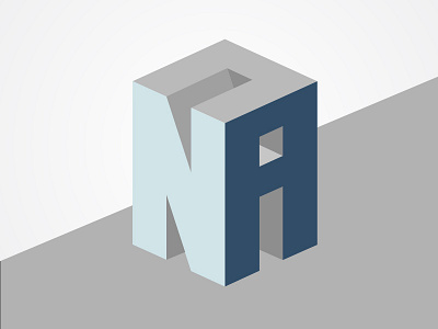 Nazeri Architects identity design isometric logo mark