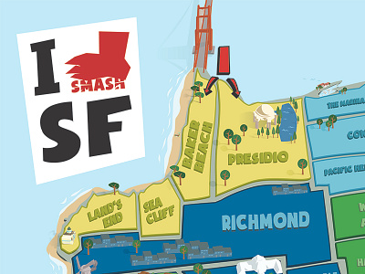 I Smash SF board game branding logo
