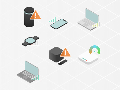 Device Grid 3d connected devices connected home devices grid iot isometric isometric 3d low saturation networking