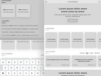 Coursera redesign: Tablet version