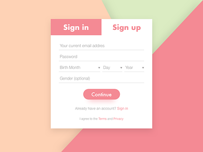 #DailyUI challenge #001 — Sign Up candy concept dailyui form login minimal signup the100dayproject ui web