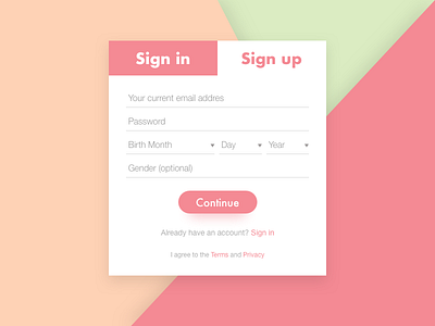 #DailyUI challenge #001 — Sign Up