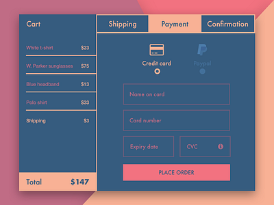 #DailyUI challenge #002 — Credit Card Checkout cart checkout concept creditcard dailyui form minimal signup the100dayproject ui web