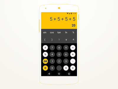 #DailyUI challenge #004 - Calculator android app calc dailyui flatdesign keyboard minimal numbers roboto the100dayproject typography ui