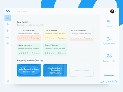 Coursera Dashboard Redesign clean coursera dashboard data education grid helvetica minimal ui ux web webdesign