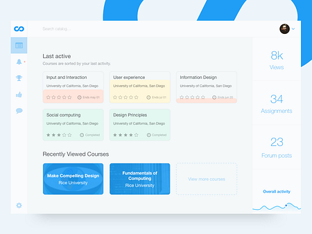 Coursera Dashboard Redesign by Angel Martinez on Dribbble