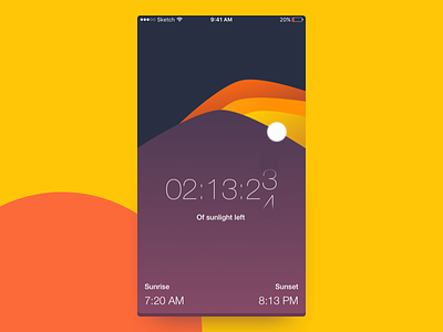 #DailyUI challenge #014— Countdown Timer app counrdown dailyui gradient helvetica ios mobile sunset timer ui ux