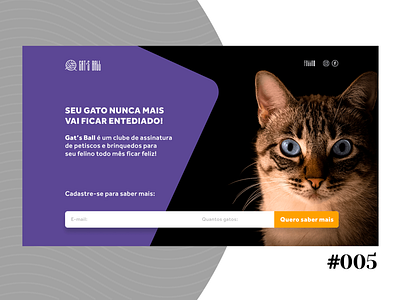 #005 005 cat daily ui 005 dailyui design dribbble landing page promo