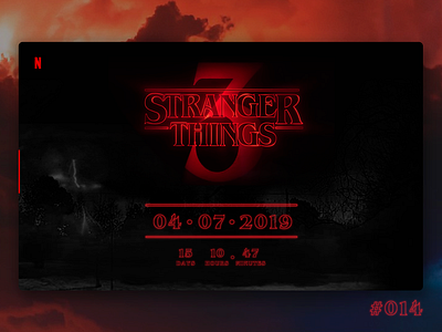 Countdown Timer #014 014 countdown timer daily 100 dailyui desenhar design dribbble netflix photoshop stranger things ui