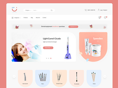 Dental Product Online Store | Home Page dental product website ecommerce website online shop ui ui uidesigner ux webdesign